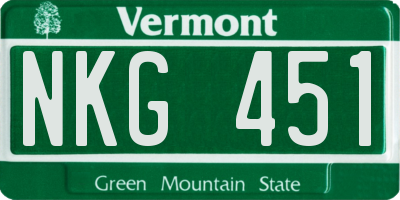 VT license plate NKG451