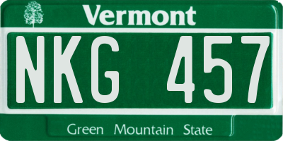 VT license plate NKG457