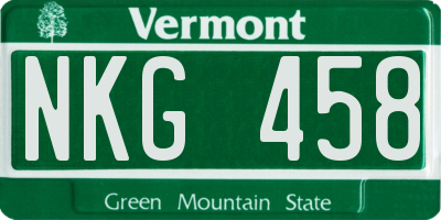 VT license plate NKG458