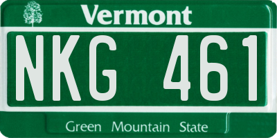 VT license plate NKG461