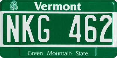 VT license plate NKG462