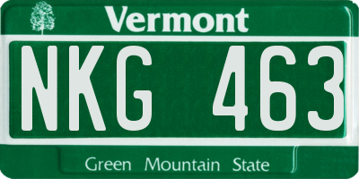 VT license plate NKG463