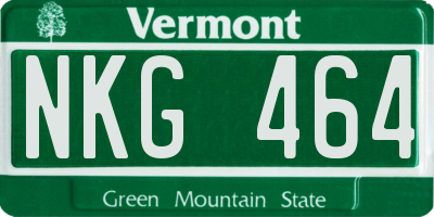 VT license plate NKG464