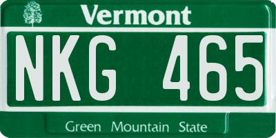 VT license plate NKG465