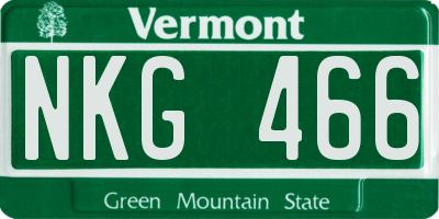 VT license plate NKG466