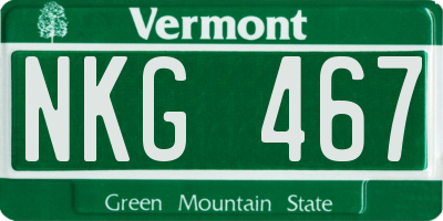 VT license plate NKG467