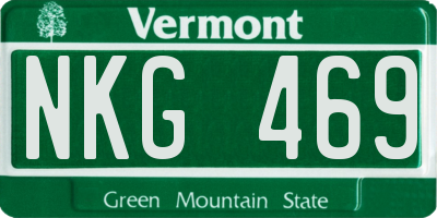VT license plate NKG469