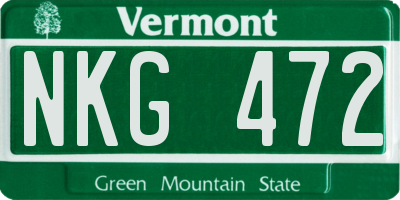 VT license plate NKG472
