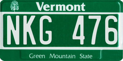 VT license plate NKG476