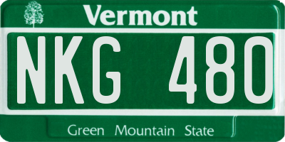 VT license plate NKG480