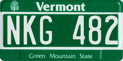 VT license plate NKG482