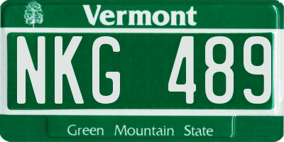 VT license plate NKG489