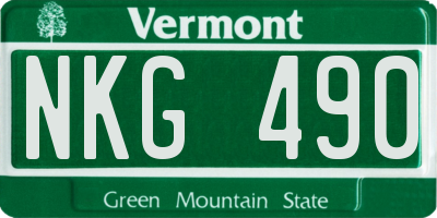 VT license plate NKG490