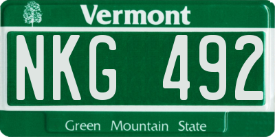 VT license plate NKG492