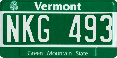 VT license plate NKG493