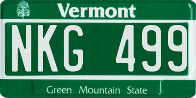 VT license plate NKG499