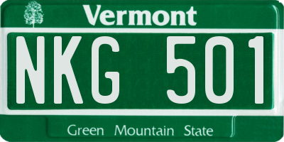 VT license plate NKG501