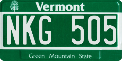 VT license plate NKG505