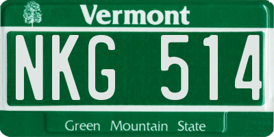 VT license plate NKG514
