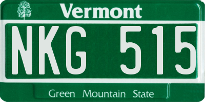VT license plate NKG515