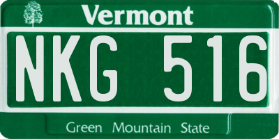 VT license plate NKG516