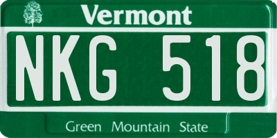 VT license plate NKG518