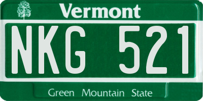 VT license plate NKG521