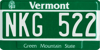 VT license plate NKG522