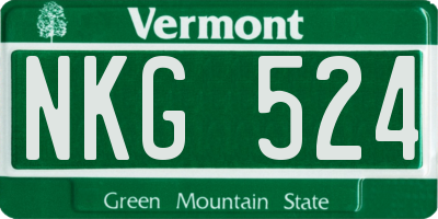 VT license plate NKG524