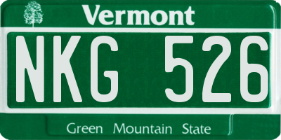 VT license plate NKG526