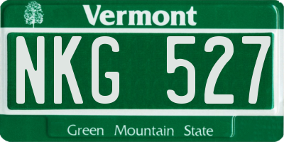 VT license plate NKG527