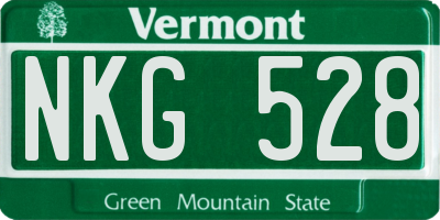 VT license plate NKG528