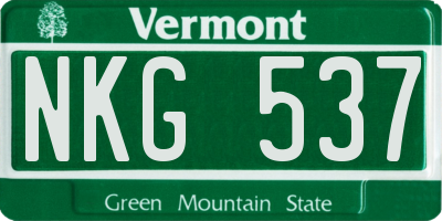 VT license plate NKG537