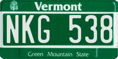 VT license plate NKG538