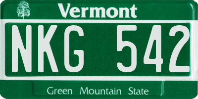 VT license plate NKG542