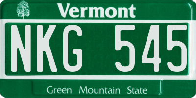 VT license plate NKG545