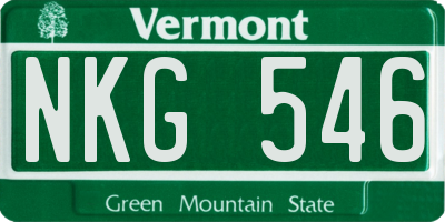 VT license plate NKG546