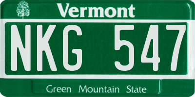 VT license plate NKG547