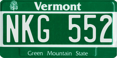 VT license plate NKG552