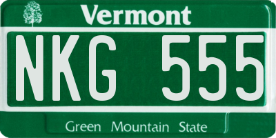 VT license plate NKG555