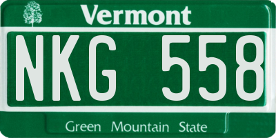 VT license plate NKG558