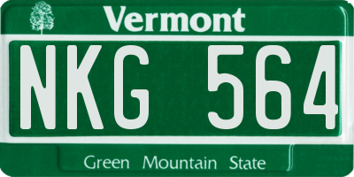 VT license plate NKG564