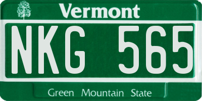 VT license plate NKG565