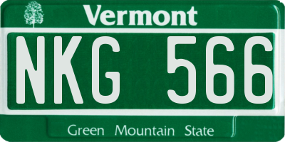 VT license plate NKG566