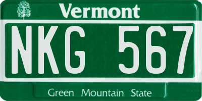 VT license plate NKG567