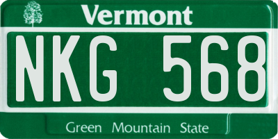 VT license plate NKG568