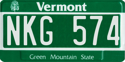 VT license plate NKG574