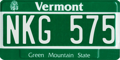 VT license plate NKG575