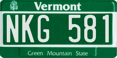 VT license plate NKG581