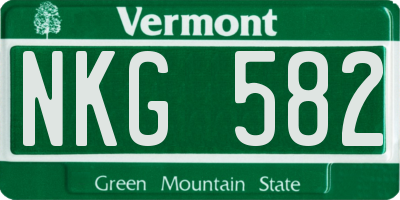 VT license plate NKG582